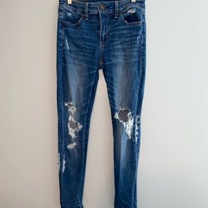 Distressed American Eagle Jegging Jeans
